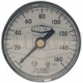 Dixon Standard Dry Gauge, 0 to 160 psi, 1/8 in Connection, 1-1/2 in Dial, +/- 3-2-3 % GC620